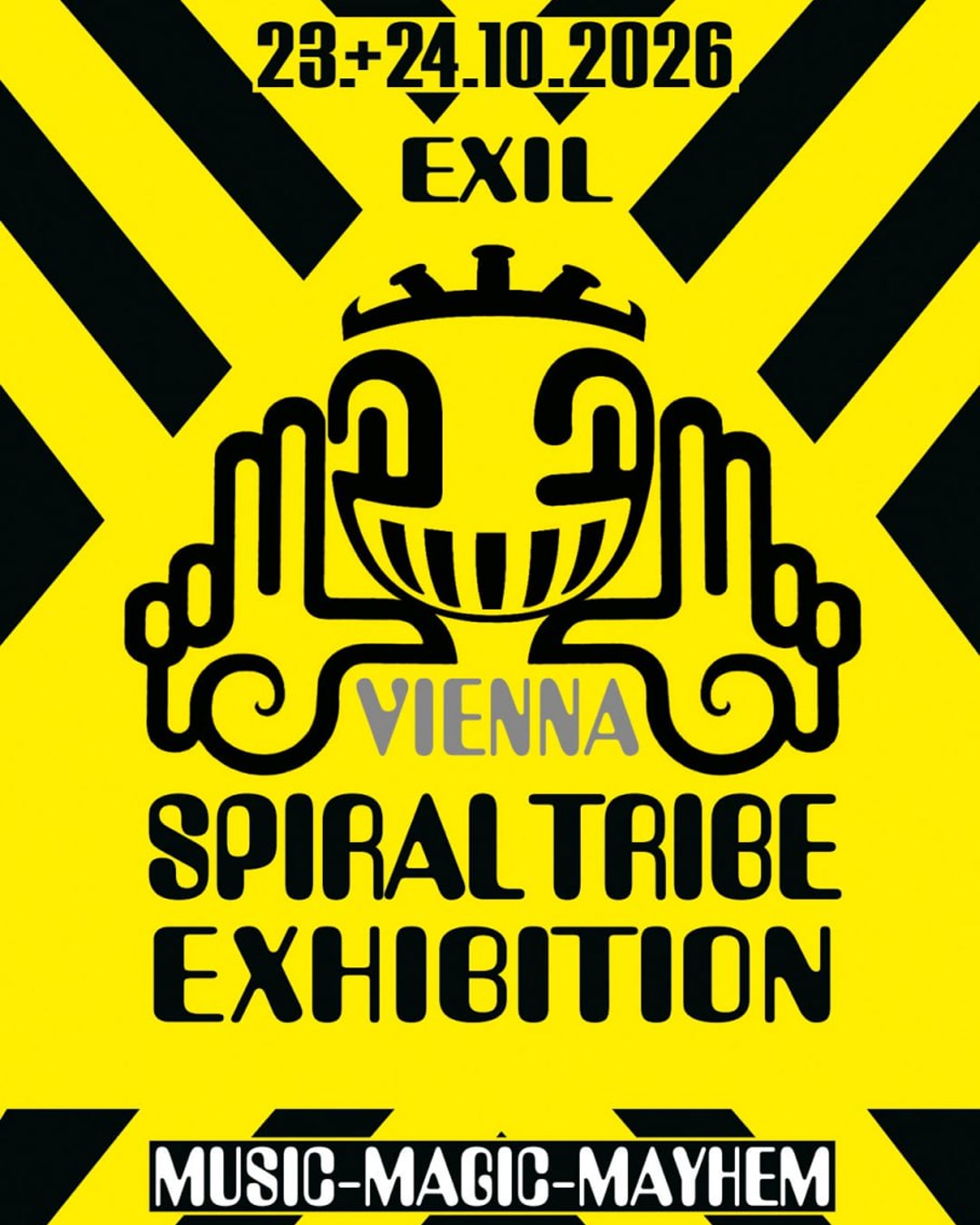 Spiral Tribe Exhibition Vienna flyer